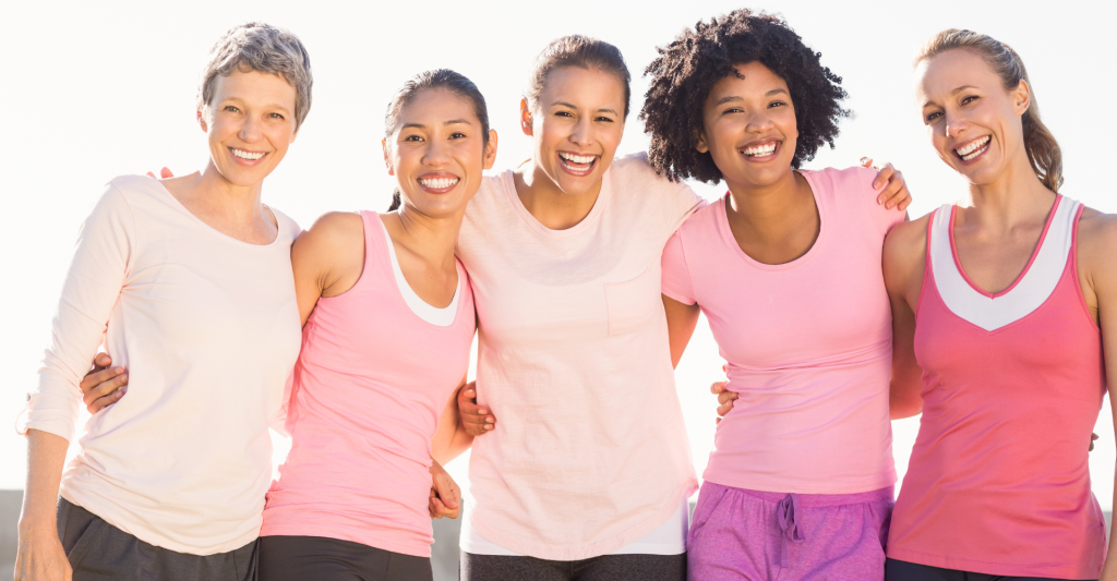 Women wearing pink for breast cancer