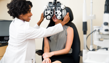 Person having an eye exam