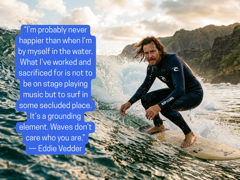Eddie Vedder surfing